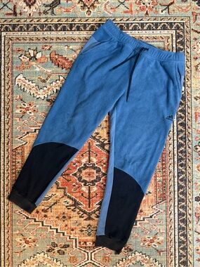 adidas Men’s Blue and Black Fleece Joggers